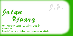 jolan ujvary business card