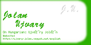jolan ujvary business card